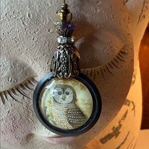 Owl Pendant & glass beaded Necklace